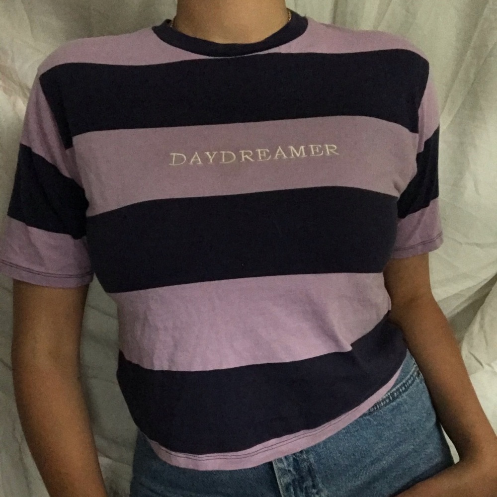 Purple striped crop top